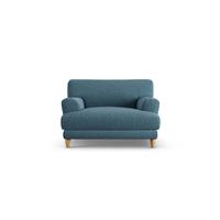 Habitat Askem Fabric Cuddle Chair - Blue - Ash Leg