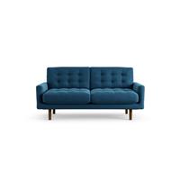 Habitat Fenner Velvet 2 Seater Sofa - Ink Blue - Dark Leg