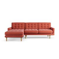 Habitat Fenner Left Hand Corner Sofa - Papaya - Ash Leg
