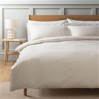 Habitat Cotton Oxford Edge Stripe Cream Bedding Set - Double