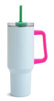 Habitat Pink Handle Thermal Blue Travel Mug - 1182ml