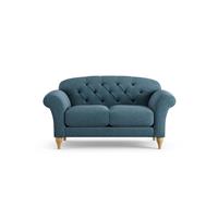 Habitat Brooker Fabric 2 Seater Sofa - Blue - Ash Leg