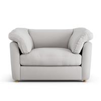 Habitat Wynn Fabric Cuddle Chair - Natural - Ash Leg