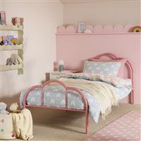 Argos Home Kids Cora Scalloped Metal Single Bed Frame - Pink