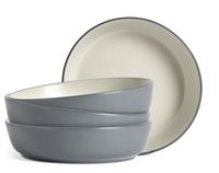 Habitat Two Tone 4 Piece Stoneware Pasta Bowls - Grey
