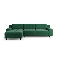 Habitat Hendricks Left Hand Corner Sofa - Green - Black Leg