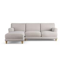 Habitat Askem Fabric Left Hand Corner Sofa - Natural-Ash Leg