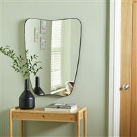 Habitat Black Curved Wall Mirror - 80x60cm