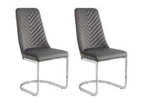 Argos Home Sybil Pair of Velvet Dining Chair - Grey