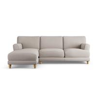 Habitat Askem Fabric Left Hand Corner Sofa - Stone - Ash Leg