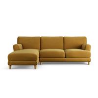 Habitat Askem Fabric Left Hand Corner Sofa- Gold - Ash Leg