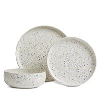 Habitat Reactive Speckle 12 Piece Stoneware Dinner Set-White