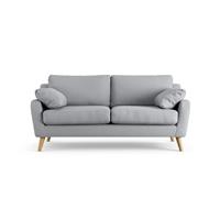 Habitat Ivor Fabric 3 Seater Sofa - Grey - Ash Leg