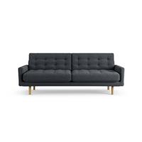 Habitat Fenner Fabric 3 Seater Sofa - Charcoal - Ash Leg