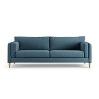 Habitat Newington Fabric 4 Seater Sofa - Blue - Ash Leg