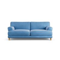 Habitat Askem Velvet 3 Seater Sofa - Sky Blue - Ash Leg