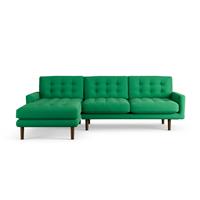 Habitat Fenner Left Hand Corner Sofa -Emerald Green-Dark Leg