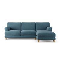 Habitat Askem Fabric Right Hand Corner Sofa - Blue - Ash Leg