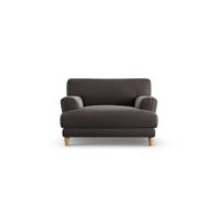 Habitat Askem Velvet Cuddle Chair - Grey - Ash Leg