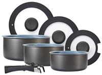 Tower Freedom 7 Piece Aluminium Pan Set - Grey