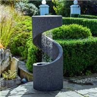 Ivyline Outdoor Spiral Water Feature - Granite
