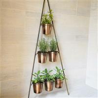 Ivyline 148cm Outdoor Vertical Gold Metal Wall Plant Stand