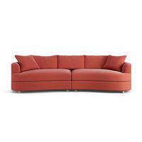 Habitat Sacha Fabric 4 Seater Sofa - Papaya - Ash Leg