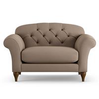 Habitat Brooker Fabric Cuddle Chair - Biscuit - Dark Leg