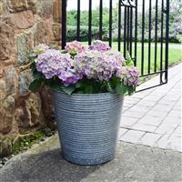 Ivyline 37cm Ribbed Galvanised Planter