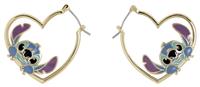 Disney Gold Plated Heart Stitch Huggie Earrings