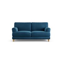 Habitat Askem Velvet 2 Seater Sofa - Ink Blue - Ash Leg