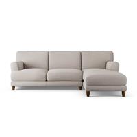 Habitat Askem Fabric Right Hand Corner Sofa -Stone -Dark Leg