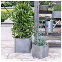 Ivyline Outdoor Galvanised Rope Handle Square Planters