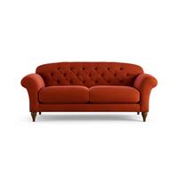 Habitat Brooker Velvet 3 Seater Sofa - Orange - Dark Leg