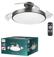 Philips Atlas Remote Control Metal LED Ceiling Fan - Nickel