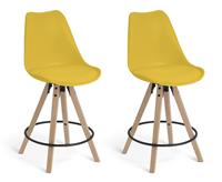 Habitat Jerry Pair of Counter Bar Stools - Mustard