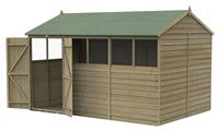Forest 4Life Overlap 6 Windows Reverse Apex Shed - 12 x 8ft