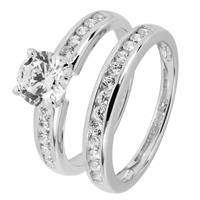 Revere Sterling Silver Cubic Zirconia Engagement Ring - J