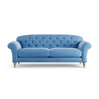 Habitat Brooker Velvet 4 Seater Sofa - Sky Blue - Ash Leg