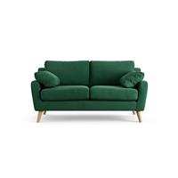 Habitat Ivor Fabric 2 Seater Sofa - Green - Ash Leg