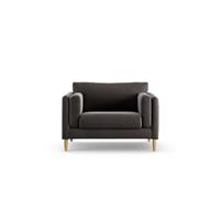 Habitat Newington Velvet Cuddle Chair - Grey - Ash Leg
