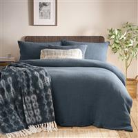 Yard Ribble Cotton Wash Blue Bedding Set - Superking