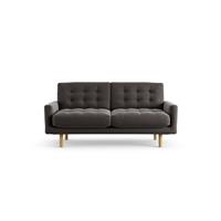 Habitat Fenner Velvet 2 Seater Sofa - Grey - Ash Leg