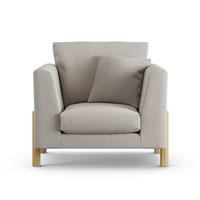 Habitat Aston Fabric Armchair - Stone - Ash Leg