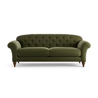 Habitat Brooker Velvet 4 Seater Sofa - Moss Green - Dark Leg