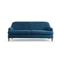 Habitat Frome Velvet 3 Seater Sofa - Ink Blue - Dark Leg