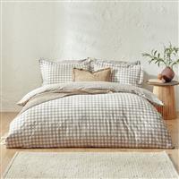 Yard Barton Cotton Check Natural Bedding Set - Single