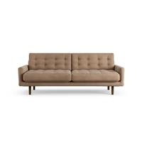 Habitat Fenner Velvet 3 Seater Sofa - Latte - Dark Leg