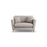 Habitat Lomond Fabric Cuddle Chair - Stone - Ash Leg