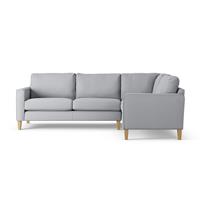 Habitat Flint Fabric Right Hand Corner Sofa - Grey - Ash Leg